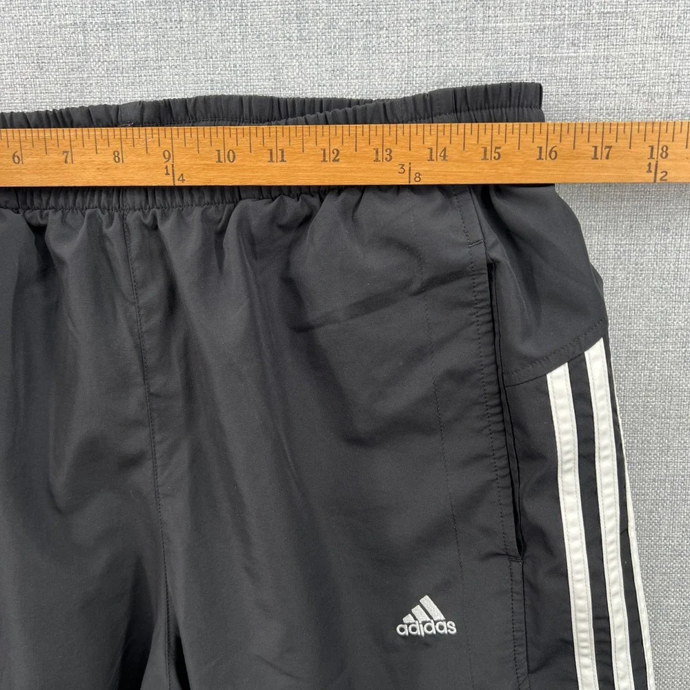 Adidas Clima365 Track Pants Mens M Black White 3-Stripe Windbreaker Athletic Y2K